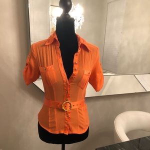 Orange Bebe blouse